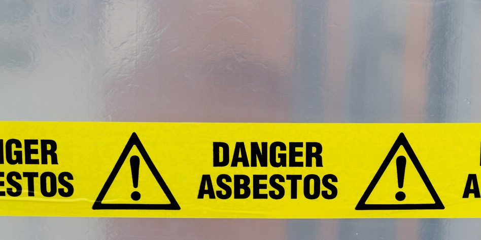 Asbestos warning sign
