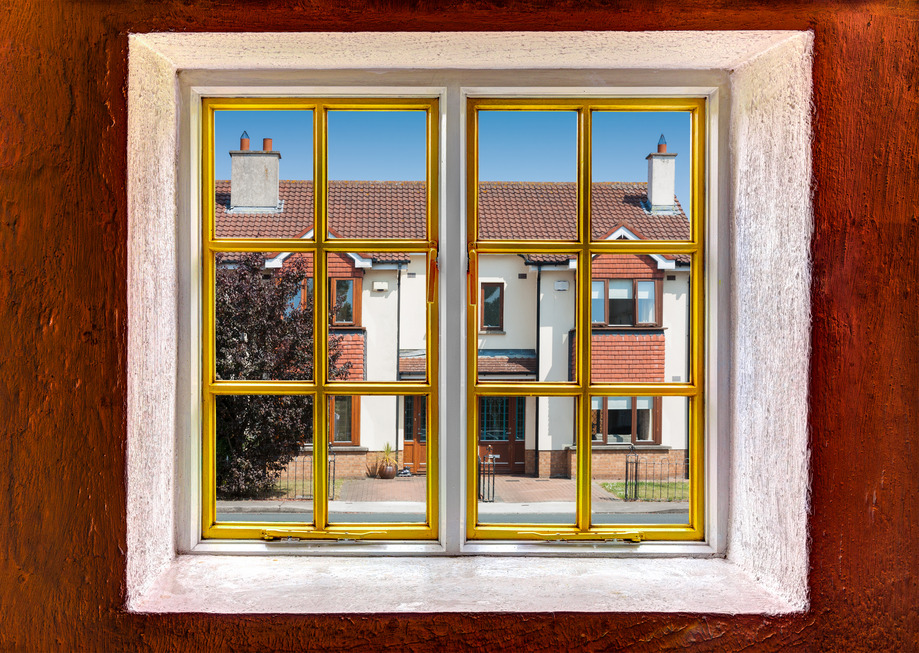 View of the neighborhood through a window Double Glazing