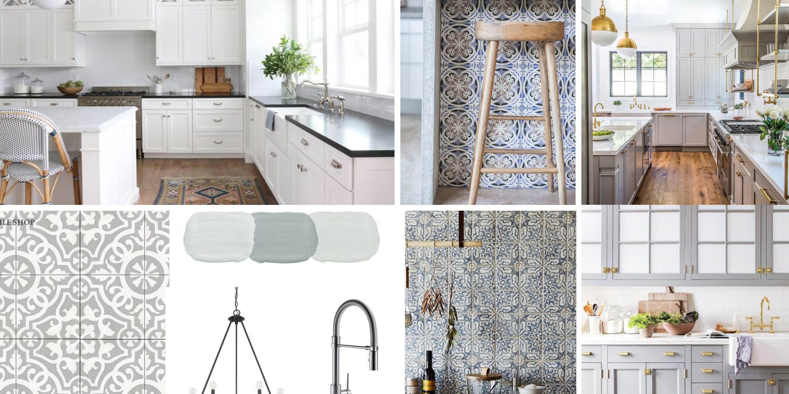 Kitchen design mood board colour and fixture