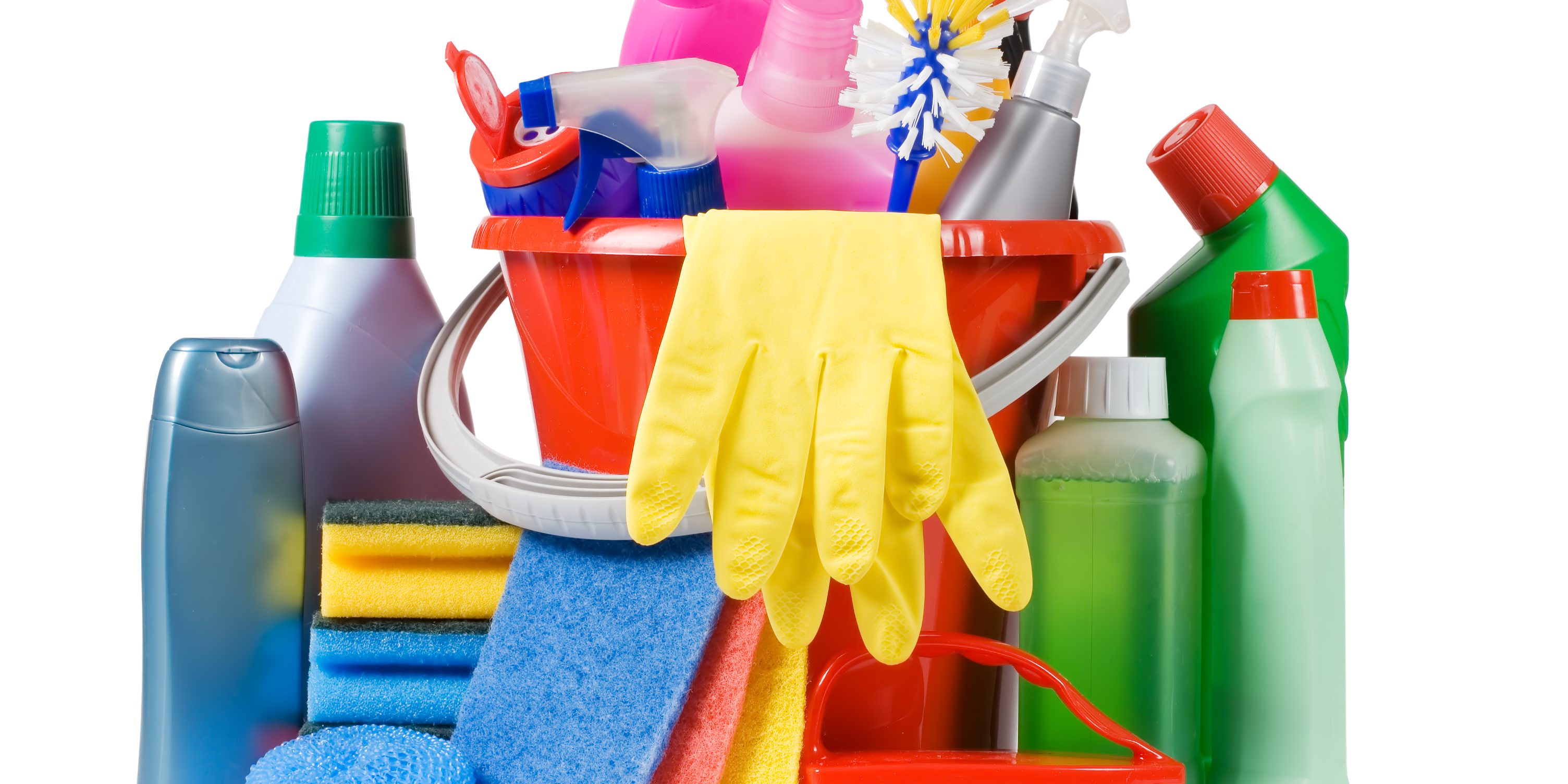 Assortment of means for cleaning isolated Spring Cleaning