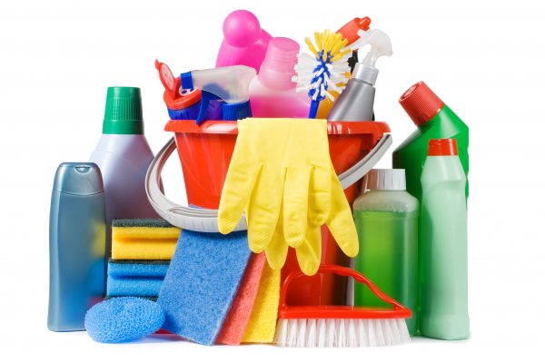 Assortment of means for cleaning isolated Spring Cleaning